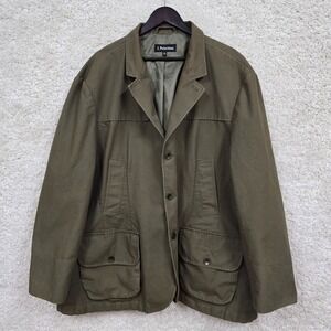 J. Peterman Mens Field Jacket Green Cotton Size 56 utility safari chore coat